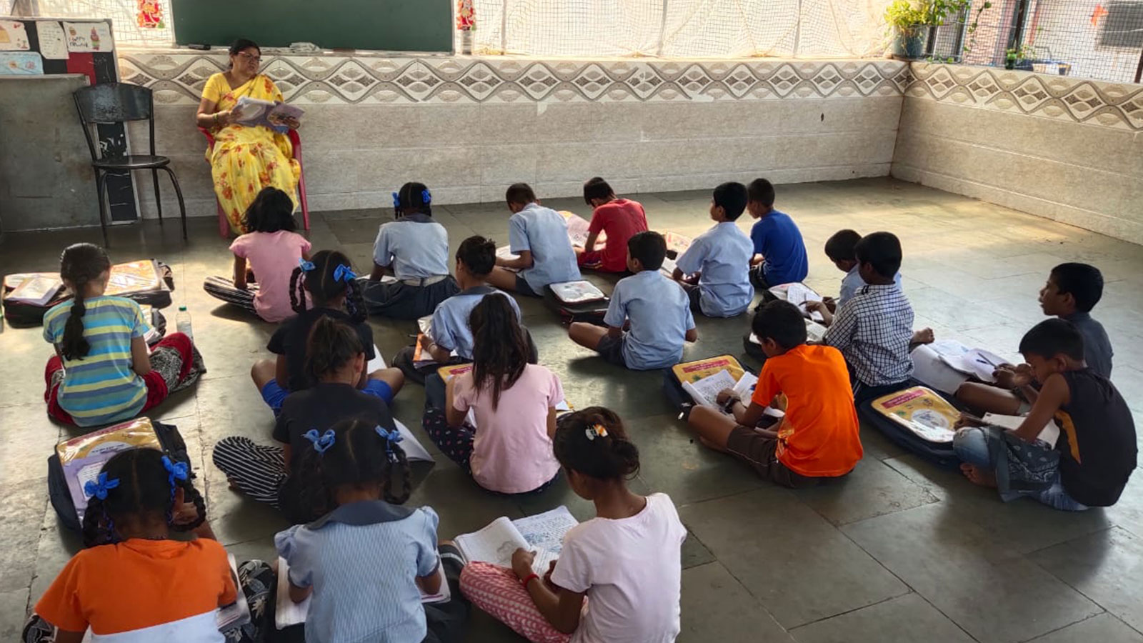 COMMUNITY UPLIFT: Study class at our Sai Baba Nagar community centre