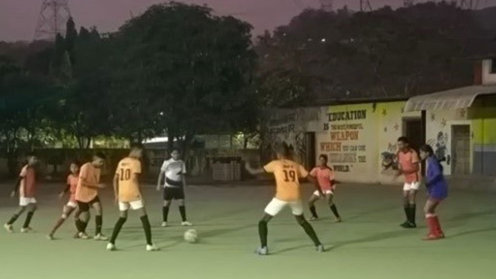 COMMUNITY UPLIFT: Football coaching at our Rabale community centre