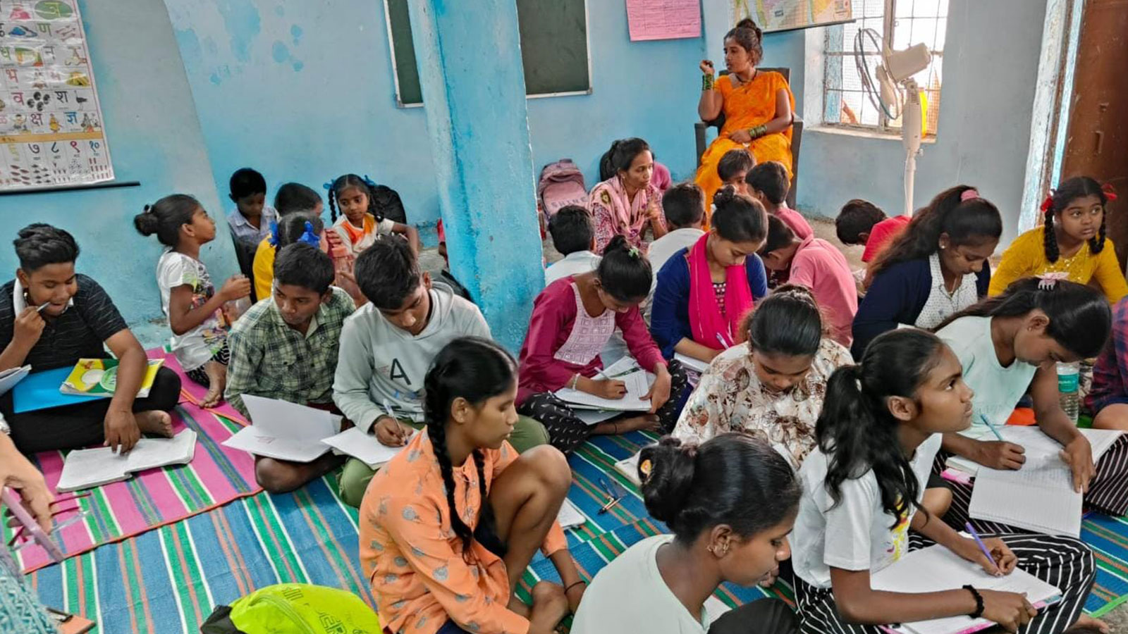 EDUCATION: Study class at our D.R Patil Quarry community centre