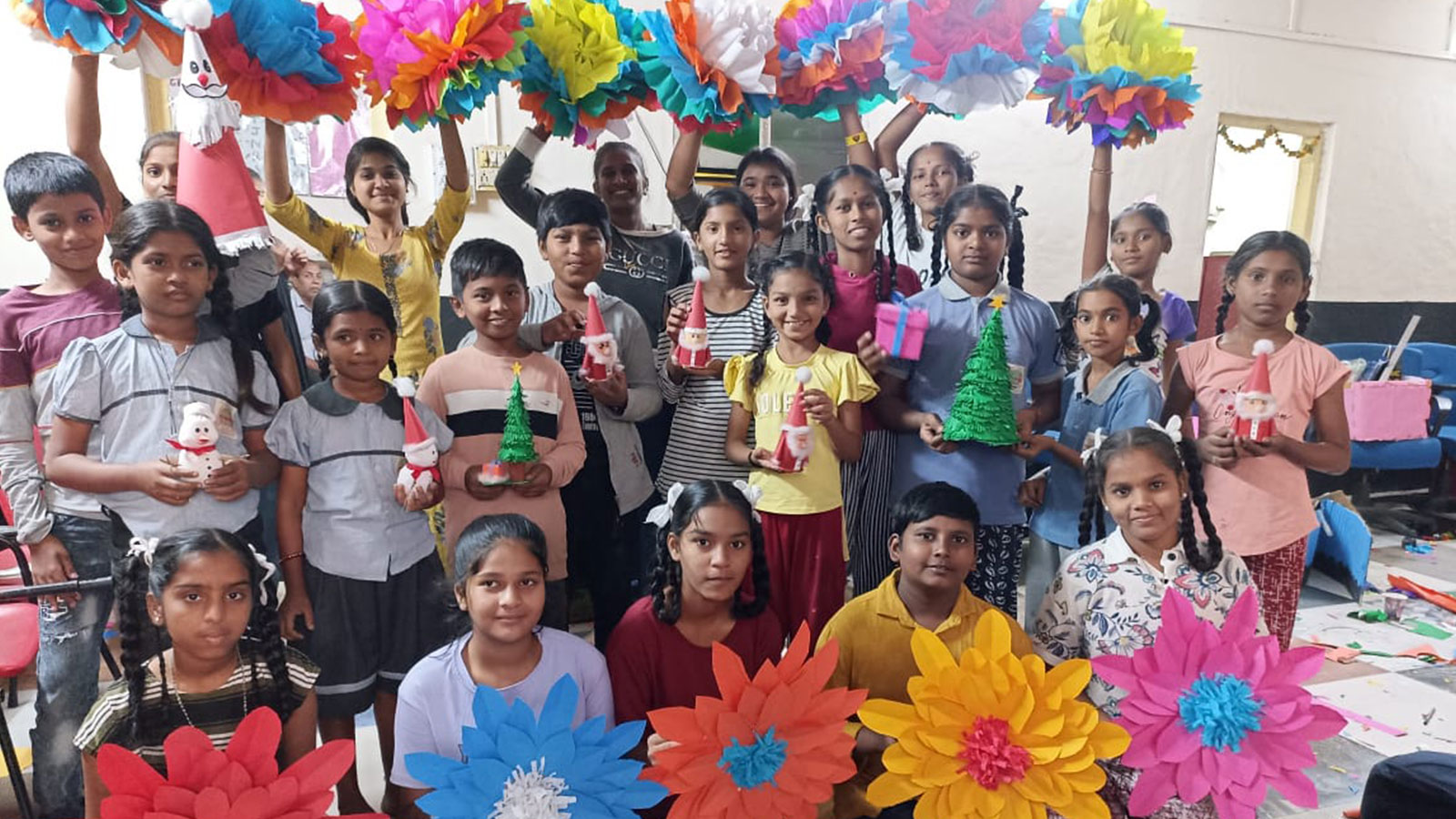 EVENTS: Christmas decorations made by our sponsored children from our Mahatma Gandhi Nagar Quarry centre