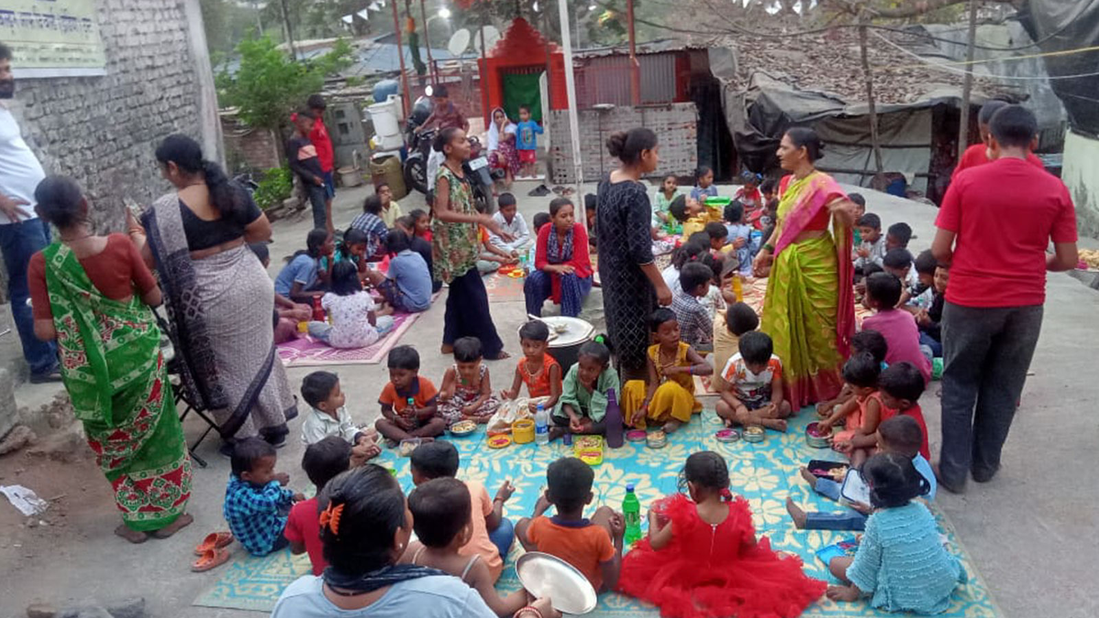 NUTRITION: Biryani lunch for Holi at our Ramesh Metal Quarry community centre